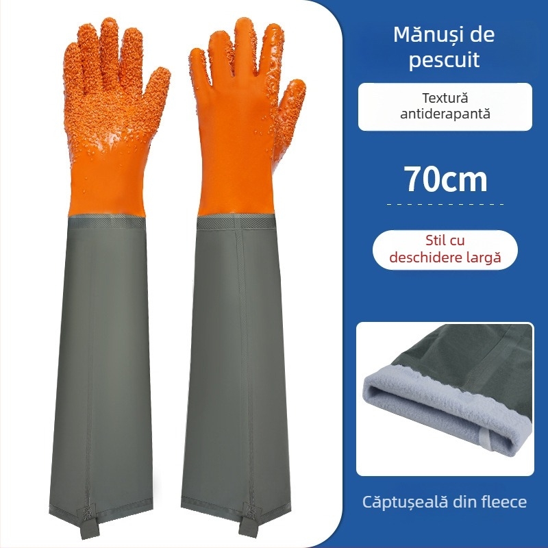 Mănuși de lucru din PVC impermeabile, cu căptușeală din catifea – rezistente la ulei, antiderapante, rezistente la perforare