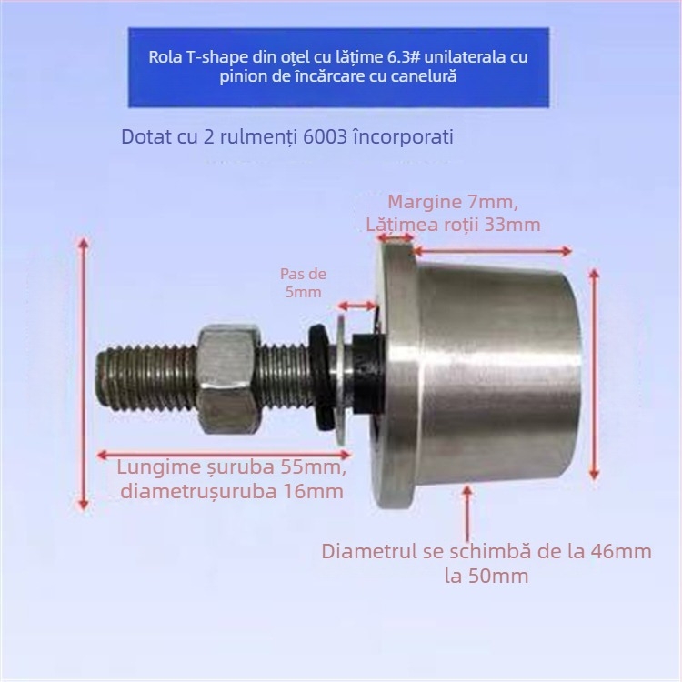 Roată cu canelură în formă de T din oțel, unipuls, pentru ridicarea scării de încărcături pe șină canală din oțel, cu canelură conică, roată de șină — Sincere Quality