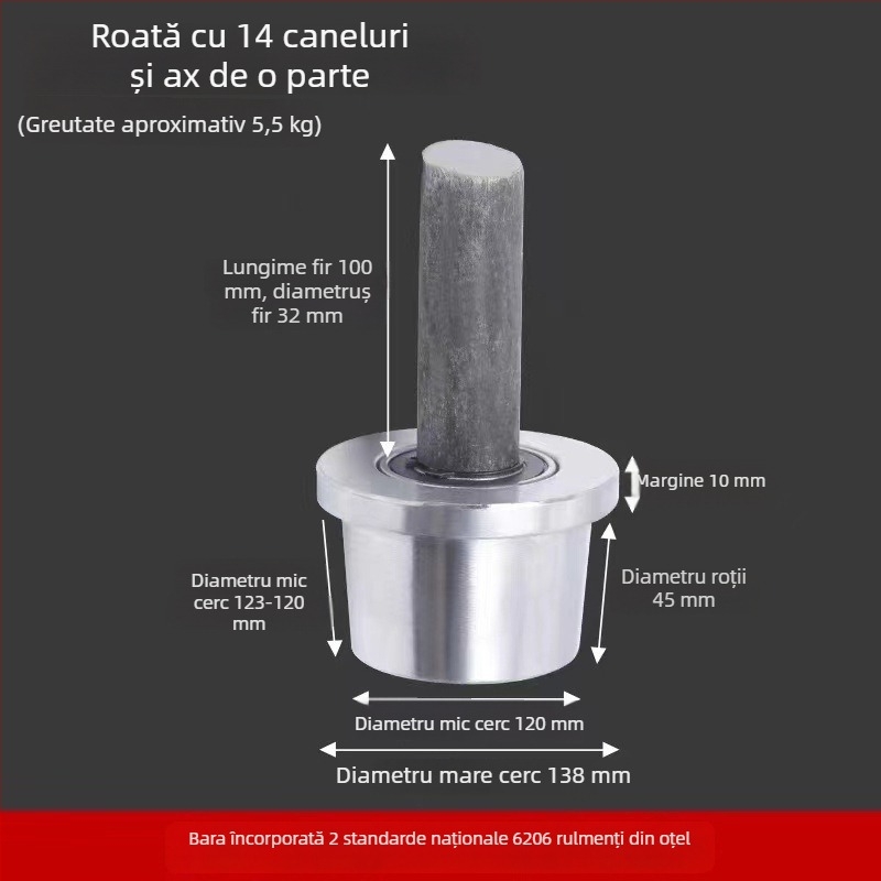Roată cu canelură în formă de T din oțel, unipuls, pentru ridicarea scării de încărcături pe șină canală din oțel, cu canelură conică, roată de șină — Sincere Quality