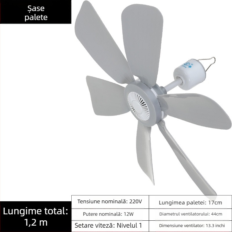 Ventilator mic de tavan pentru cămin – alimentare AC, 220V, 10W, zgomot 36–45 dB, potrivit pentru spații până la 10 m²