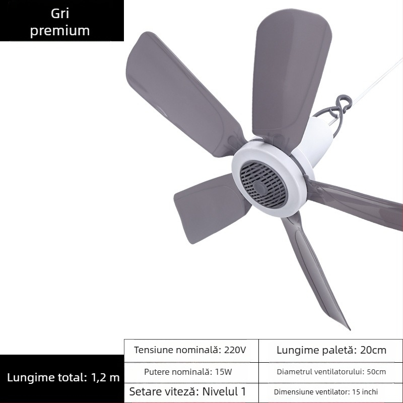 Ventilator mic de tavan pentru cămin – alimentare AC, 220V, 10W, zgomot 36–45 dB, potrivit pentru spații până la 10 m²