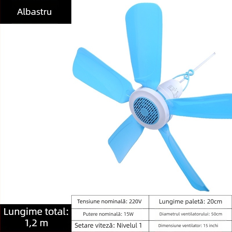 Ventilator mic de tavan pentru cămin – alimentare AC, 220V, 10W, zgomot 36–45 dB, potrivit pentru spații până la 10 m²