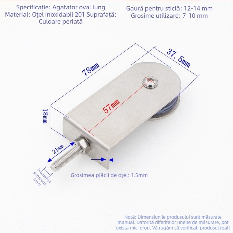 Rulment pentru duș cu ușă glisantă din sticlă - roată din oțel lărgită, hardware de compartimentare (Domeniu de aplicare: Altul; Brand: Altul)