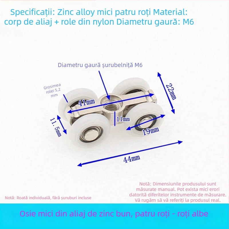 Rulment pentru duș cu ușă glisantă din sticlă - roată din oțel lărgită, hardware de compartimentare (Domeniu de aplicare: Altul; Brand: Altul)