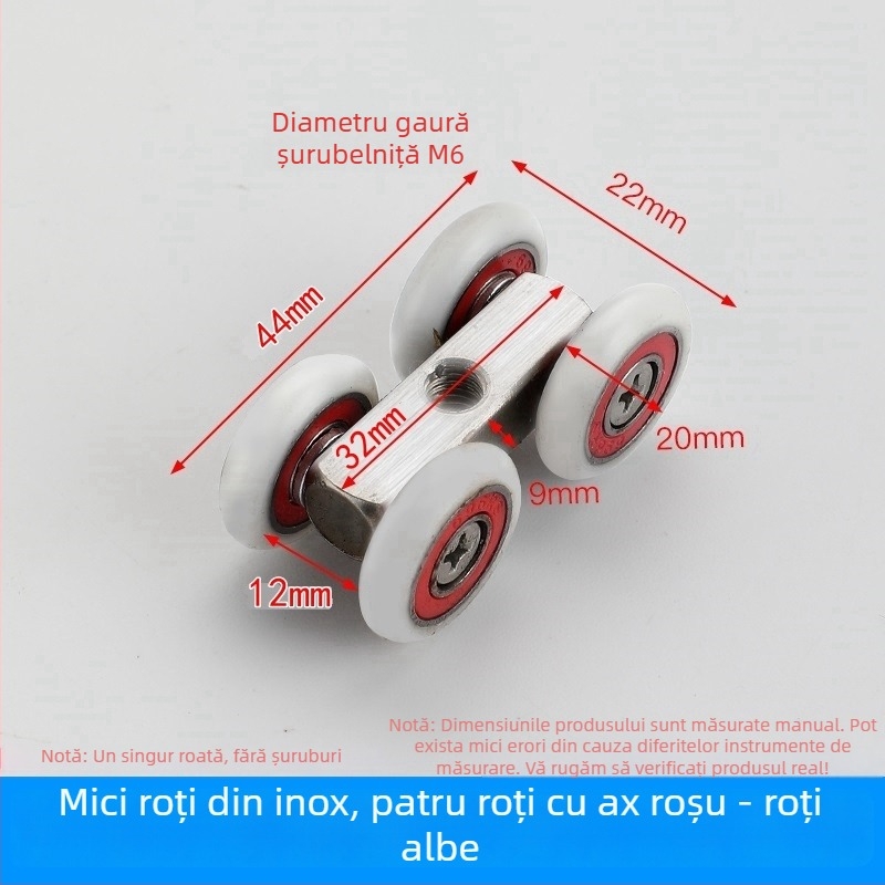 Rulment pentru duș cu ușă glisantă din sticlă - roată din oțel lărgită, hardware de compartimentare (Domeniu de aplicare: Altul; Brand: Altul)
