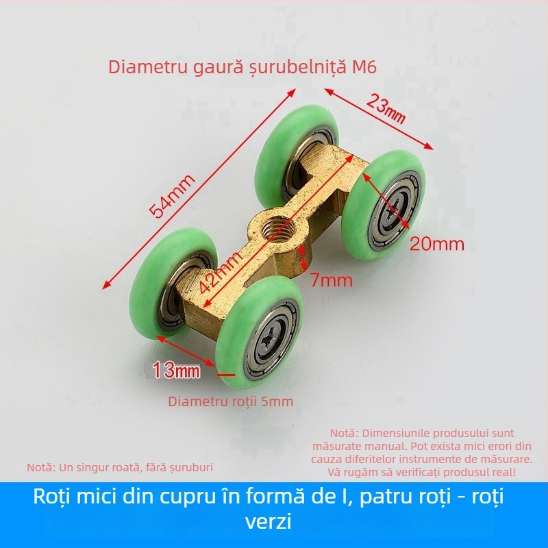 Rulment pentru duș cu ușă glisantă din sticlă - roată din oțel lărgită, hardware de compartimentare (Domeniu de aplicare: Altul; Brand: Altul)