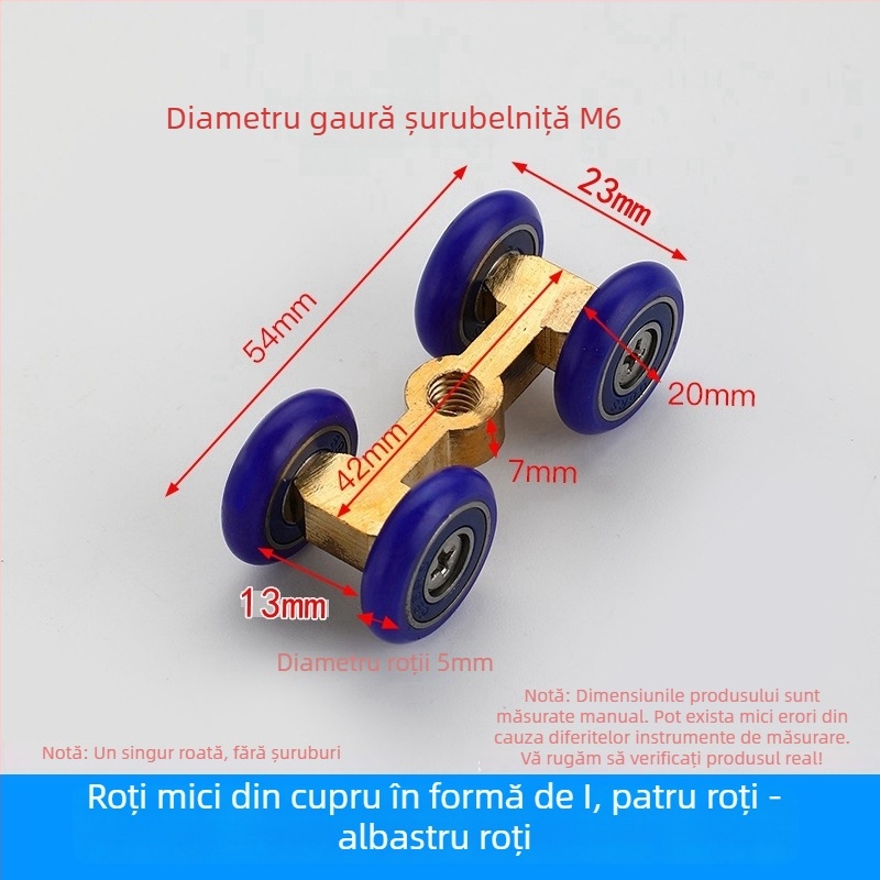 Rulment pentru duș cu ușă glisantă din sticlă - roată din oțel lărgită, hardware de compartimentare (Domeniu de aplicare: Altul; Brand: Altul)