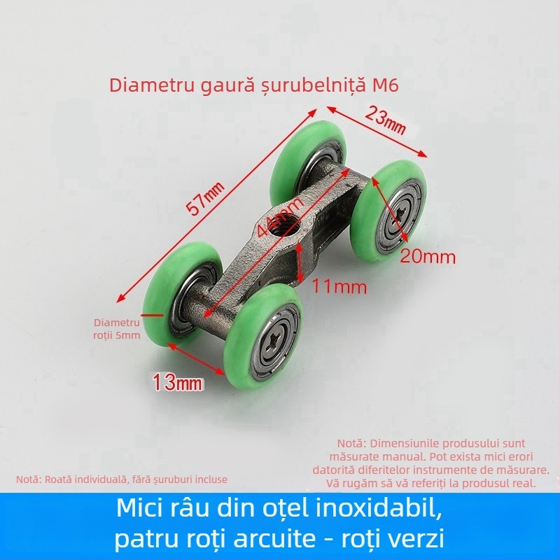 Rulment pentru duș cu ușă glisantă din sticlă - roată din oțel lărgită, hardware de compartimentare (Domeniu de aplicare: Altul; Brand: Altul)