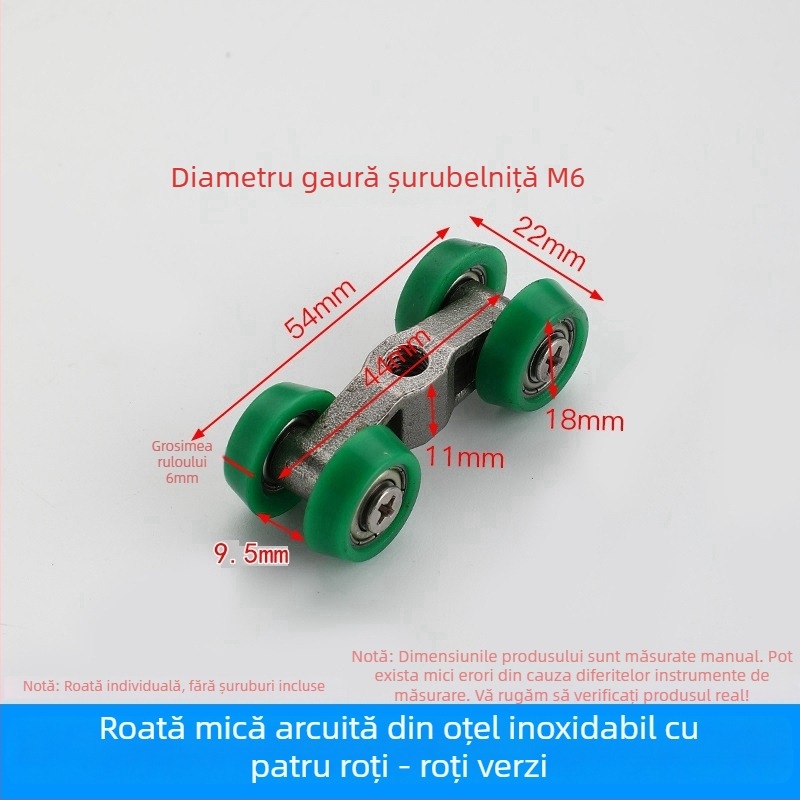 Rulment pentru duș cu ușă glisantă din sticlă - roată din oțel lărgită, hardware de compartimentare (Domeniu de aplicare: Altul; Brand: Altul)