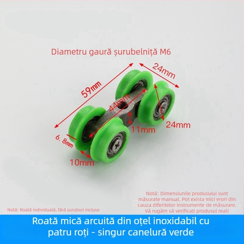 Rulment pentru duș cu ușă glisantă din sticlă - roată din oțel lărgită, hardware de compartimentare (Domeniu de aplicare: Altul; Brand: Altul)