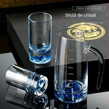 Set de pahare pentru lichior de uz casnic — sticlă, stil chinezesc, ambalaj într-o cutie de hârtie, lansare vara 2021, calitate de primă clasă