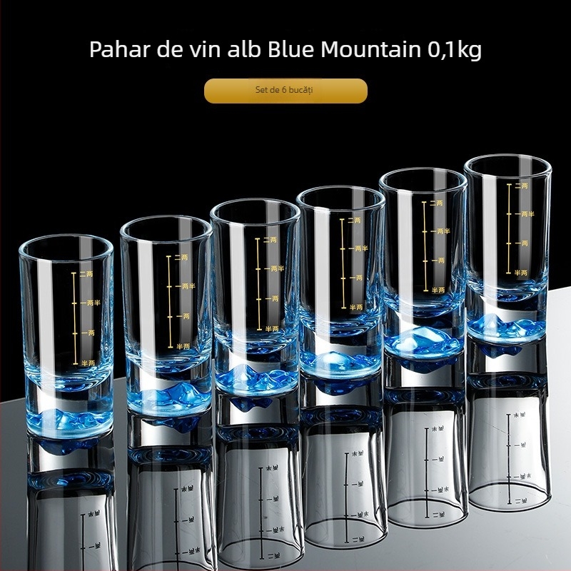 Set de pahare pentru lichior de uz casnic — sticlă, stil chinezesc, ambalaj într-o cutie de hârtie, lansare vara 2021, calitate de primă clasă