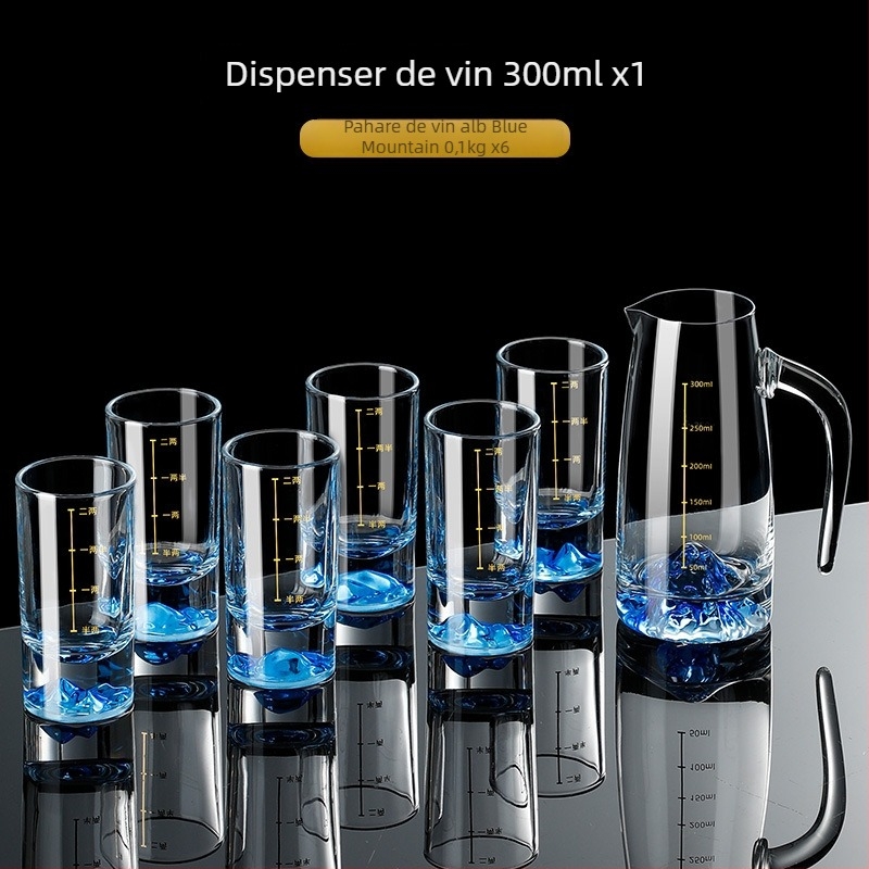 Set de pahare pentru lichior de uz casnic — sticlă, stil chinezesc, ambalaj într-o cutie de hârtie, lansare vara 2021, calitate de primă clasă