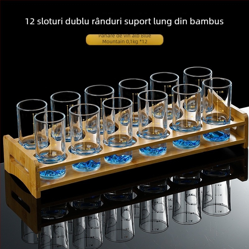 Set de pahare pentru lichior de uz casnic — sticlă, stil chinezesc, ambalaj într-o cutie de hârtie, lansare vara 2021, calitate de primă clasă