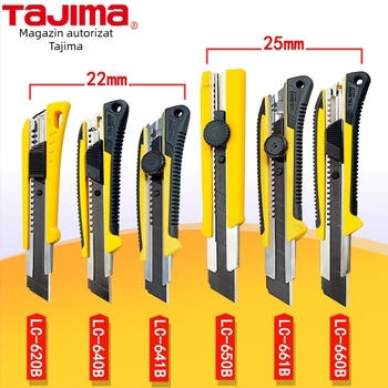 Cuțit de utilitate Tajima cu blocare automată de 9 mm, mâner ABS – Modele LC305P/LC301B/LC303B