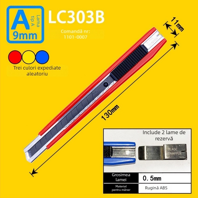 Cuțit de utilitate Tajima cu blocare automată de 9 mm, mâner ABS – Modele LC305P/LC301B/LC303B