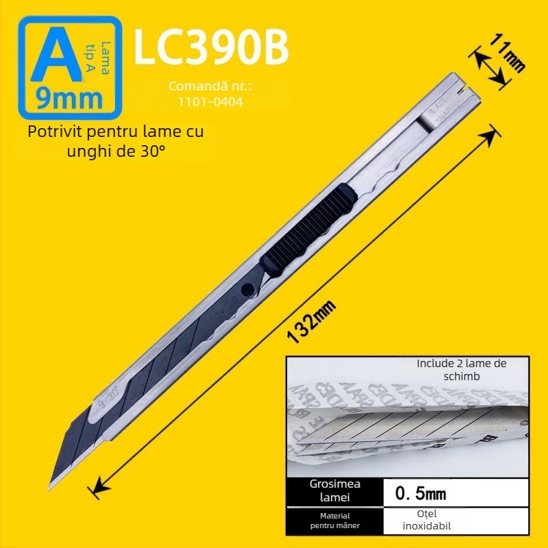 Cuțit de utilitate Tajima cu blocare automată de 9 mm, mâner ABS – Modele LC305P/LC301B/LC303B