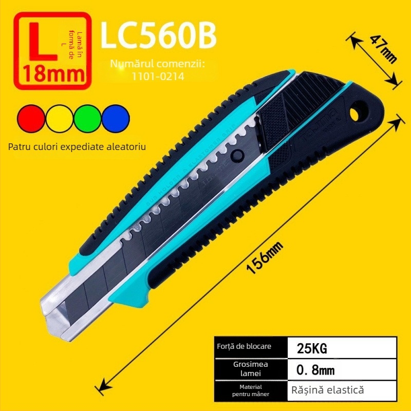 Cuțit de utilitate Tajima cu blocare automată de 9 mm, mâner ABS – Modele LC305P/LC301B/LC303B