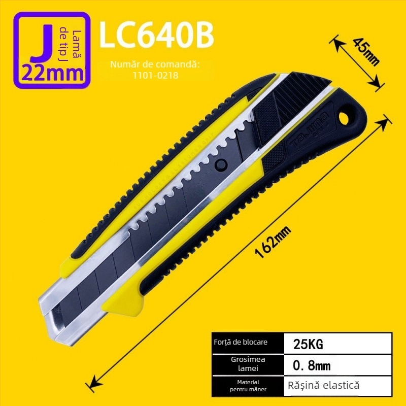 Cuțit de utilitate Tajima cu blocare automată de 9 mm, mâner ABS – Modele LC305P/LC301B/LC303B