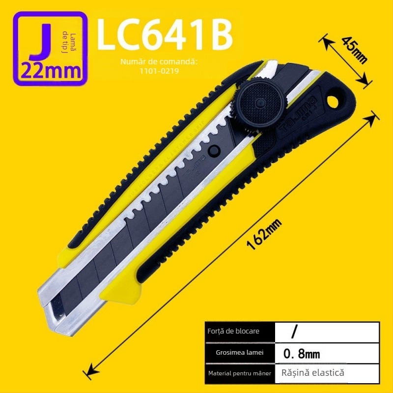 Cuțit de utilitate Tajima cu blocare automată de 9 mm, mâner ABS – Modele LC305P/LC301B/LC303B