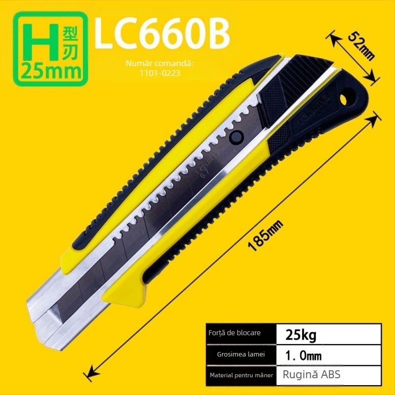 Cuțit de utilitate Tajima cu blocare automată de 9 mm, mâner ABS – Modele LC305P/LC301B/LC303B