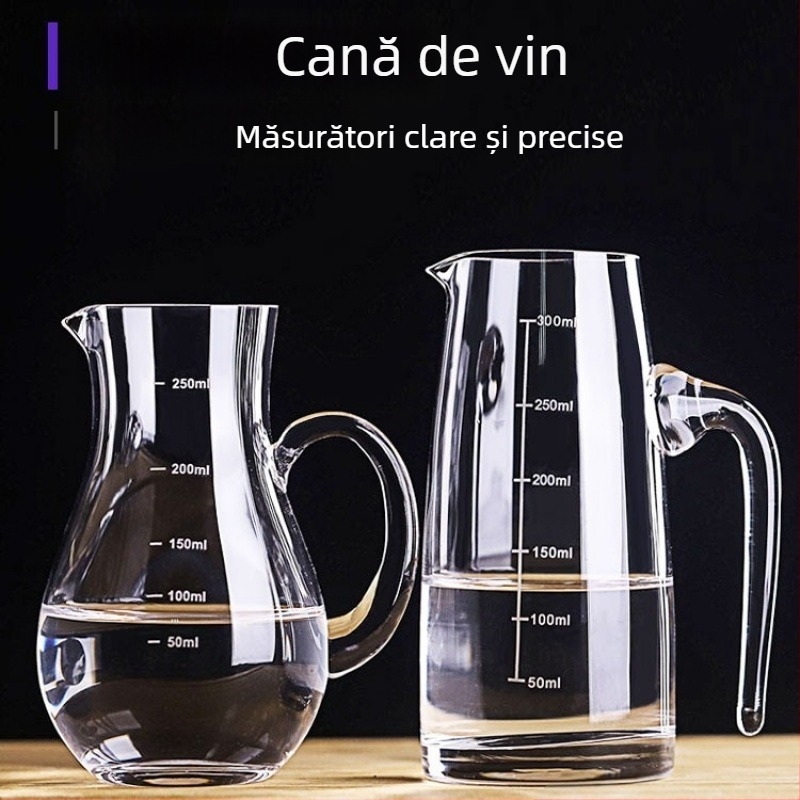 Decanter pentru lichior din cristal fără plumb, cu scară de măsurare – set cu pahare pentru uz casnic, stil nou chinezesc