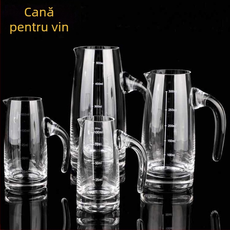 Decanter pentru lichior din cristal fără plumb, cu scară de măsurare – set cu pahare pentru uz casnic, stil nou chinezesc