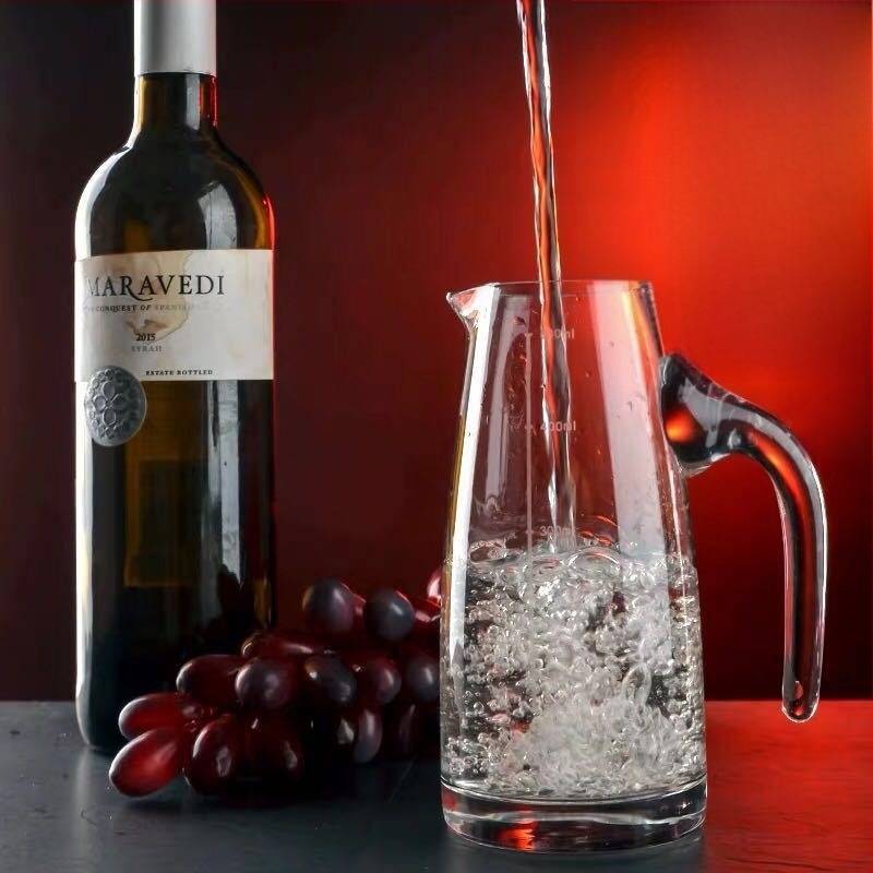 Decanter pentru lichior din cristal fără plumb, cu scară de măsurare – set cu pahare pentru uz casnic, stil nou chinezesc