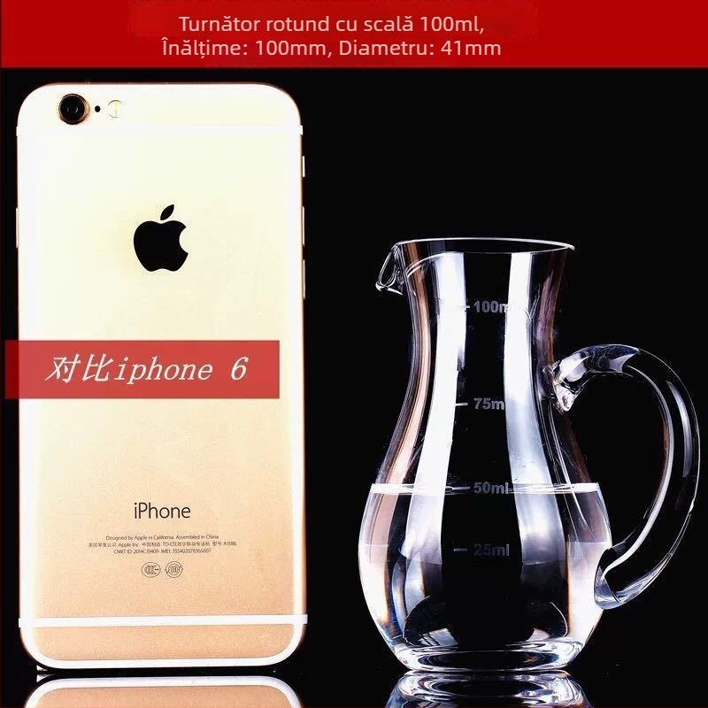 Decanter pentru lichior din cristal fără plumb, cu scară de măsurare – set cu pahare pentru uz casnic, stil nou chinezesc