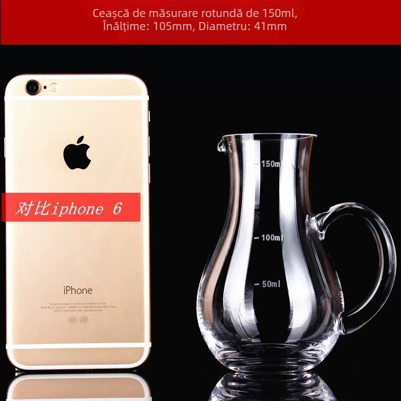 Decanter pentru lichior din cristal fără plumb, cu scară de măsurare – set cu pahare pentru uz casnic, stil nou chinezesc