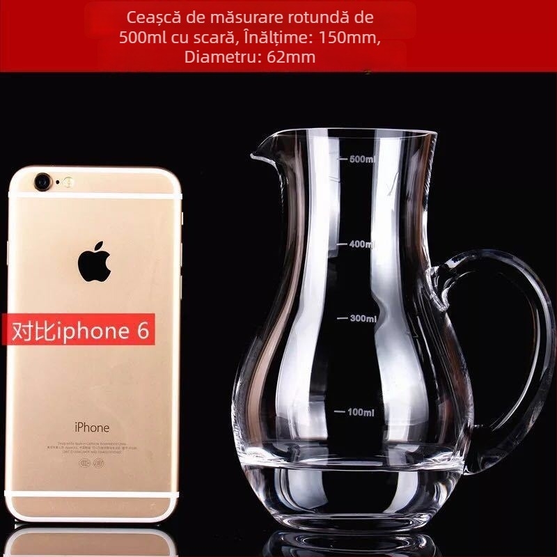 Decanter pentru lichior din cristal fără plumb, cu scară de măsurare – set cu pahare pentru uz casnic, stil nou chinezesc