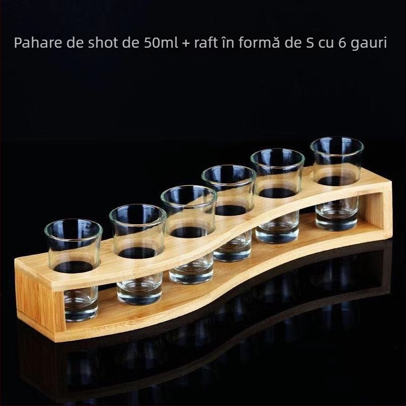 Decanter pentru lichior din cristal fără plumb, cu scară de măsurare – set cu pahare pentru uz casnic, stil nou chinezesc