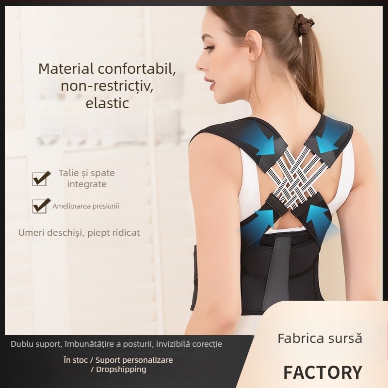Centură de corecție a spatelui cu suport de postură invizibil și respirabil — model Ribbon; suport dinamic pentru spate; lansat în 2023; producător Wenzhou Boxun Textile Co., Ltd.