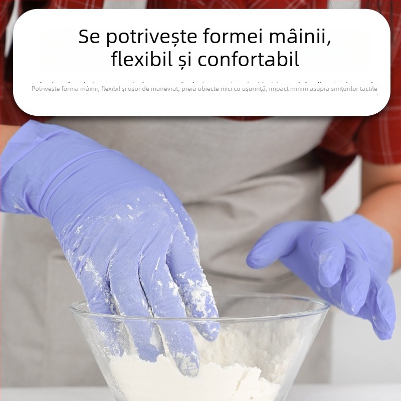 Mănuși de unică folosință din nitril, rezistente la tăieturi, pentru hoteluri și catering, producție industrială, laboratoare, saloane de înfrumusețare – greutate 420-522