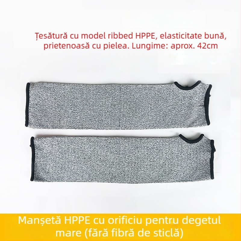 Protecție antebraț HPPE nivel 5, manșon anti-tăiere, rezistent la uzură, pentru tăierea sticlei și prelucrarea metalelor