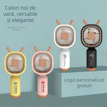 Ventilator mini de birou, portabil, în stil național în vogă, din plastic; personalizare disponibilă; potrivit pentru studenți, călătorii, deplasări de serviciu și birou; multifuncțional.