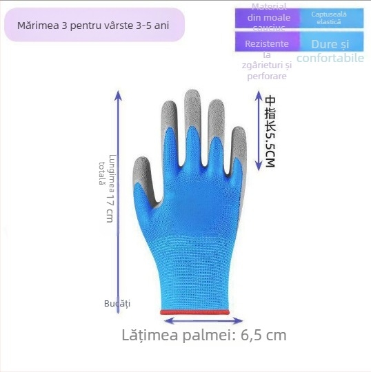 Mănuși de protecție pentru copii — anti-înțepare, impermeabile, anti-alunecare, pentru recoltarea stridiilor; Maidexin, 360 g
