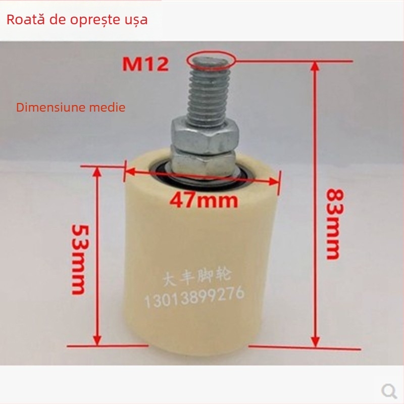Roată de colț pentru ușă glisantă — oțel greu, cu role în formă V/H/U și canelă ghidaj