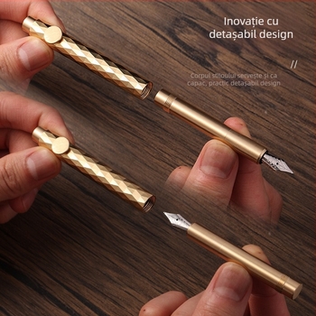 Stilou de buzunar retro cu cerneală, seria 86, corp din metal, sistem de absorbție a cernelei, vârf metalic, imprimare logo disponibil