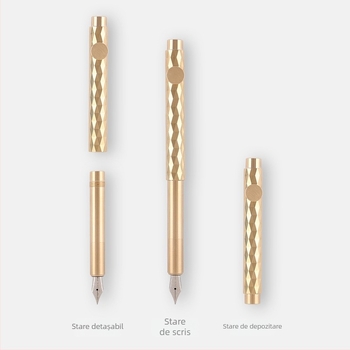 Stilou de buzunar retro cu cerneală, seria 86, corp din metal, sistem de absorbție a cernelei, vârf metalic, imprimare logo disponibil