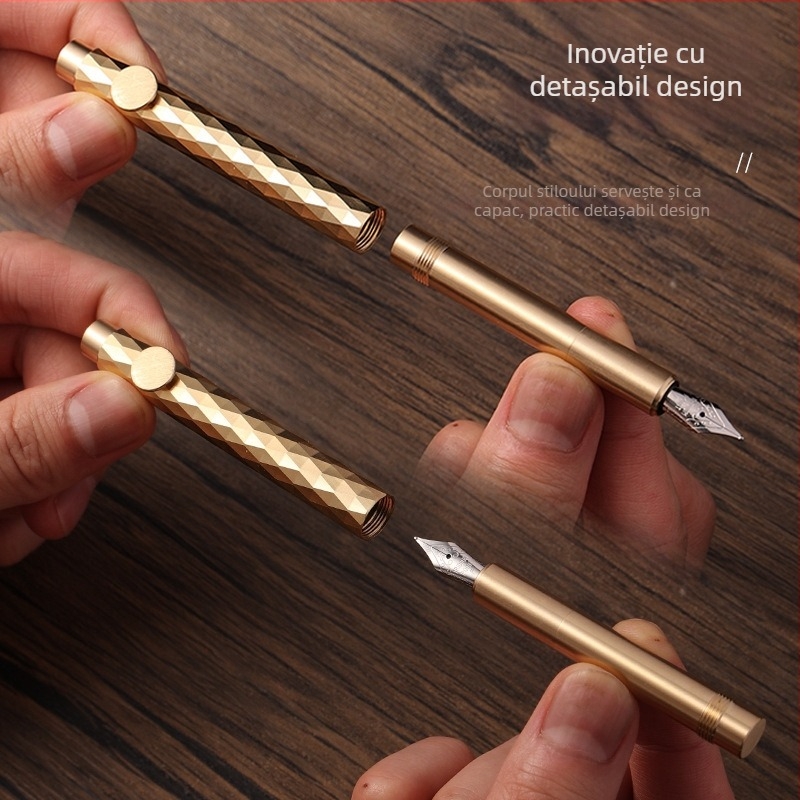 Stilou de buzunar retro cu cerneală, seria 86, corp din metal, sistem de absorbție a cernelei, vârf metalic, imprimare logo disponibil