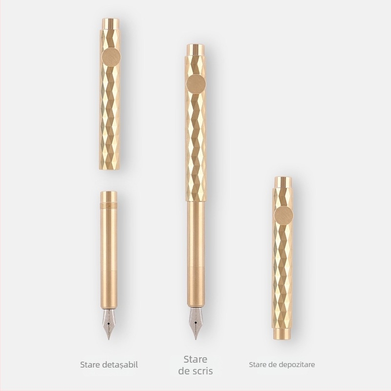 Stilou de buzunar retro cu cerneală, seria 86, corp din metal, sistem de absorbție a cernelei, vârf metalic, imprimare logo disponibil