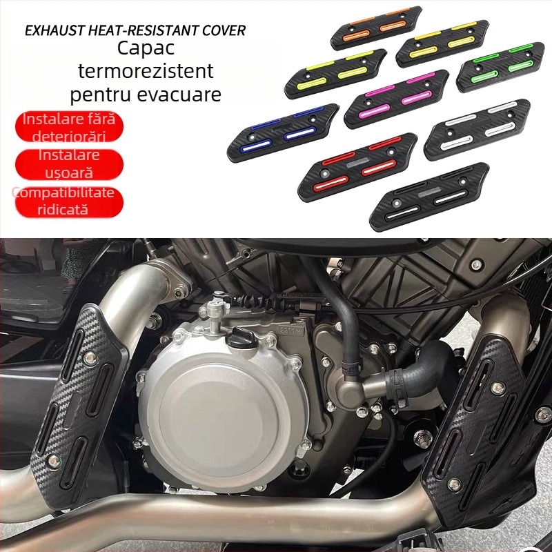 Protecție termică ABS pentru evacuare, antiarși, pentru motocicletă off-road, 195 × 55 mm, model Xg-332