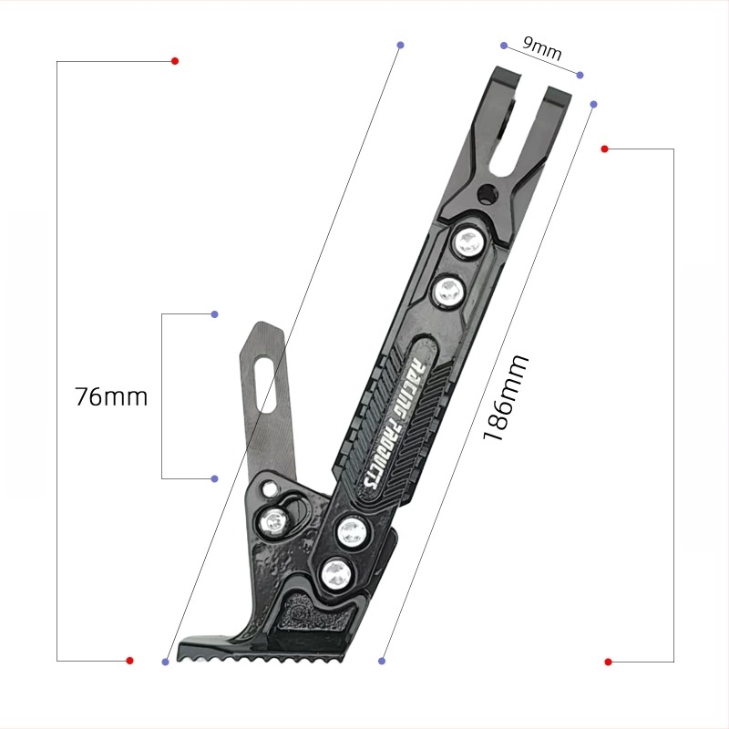 Suport lateral reglabil pentru motociclete și vehicule electrice; suport unic din aliaj CNC de aluminiu; potrivire universală