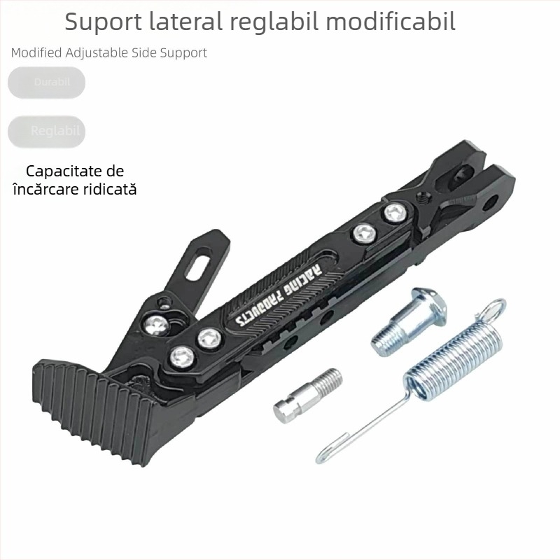 Suport lateral reglabil pentru motociclete și vehicule electrice; suport unic din aliaj CNC de aluminiu; potrivire universală