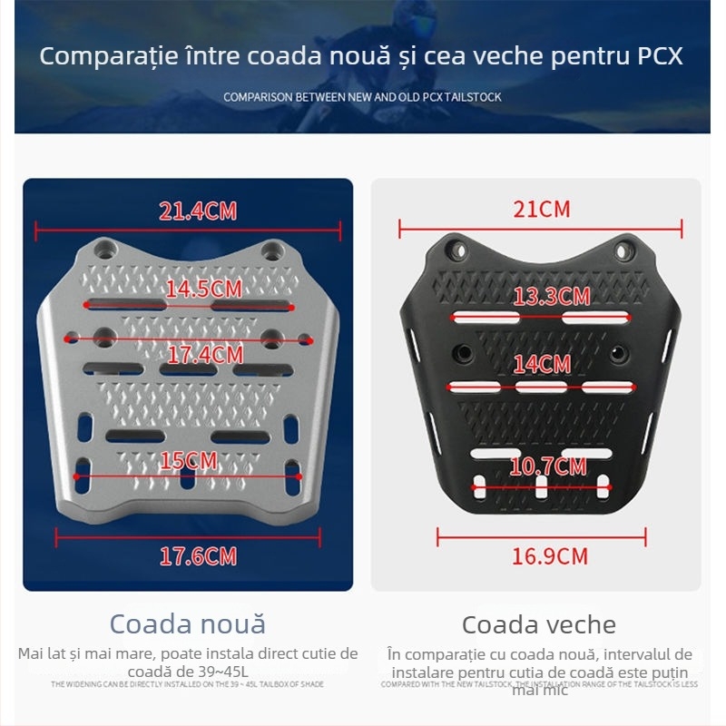 Rack posterior din aliaj de aluminiu și suport pentru cutie pentru motocicleta Honda PCX150/PCX160