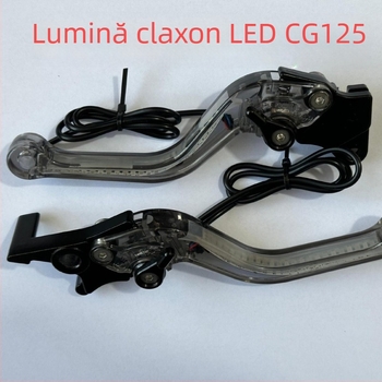 Manetă bullhorn pentru CG125 cu LED, frână față și tambur spate – motocicletă Wuyang