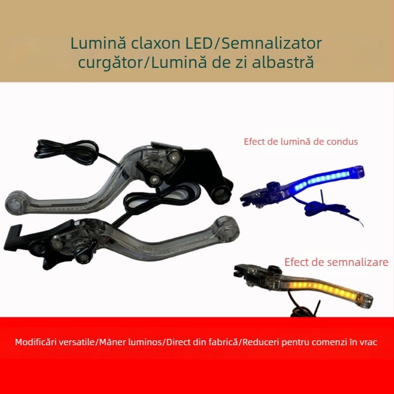 Manetă bullhorn pentru CG125 cu LED, frână față și tambur spate – motocicletă Wuyang