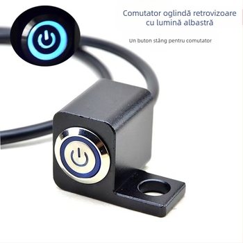 Beiyao 19 Comutator LED pentru motocicletă cu suport oglindă retrovizoare – Blocare automată, resetare automată, Modificare motocicletei