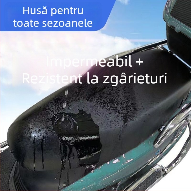 Husă pentru șa de vehicul electric (Protecție solară, Rezistentă la apă, Îngroșată, Universală, Din piele)